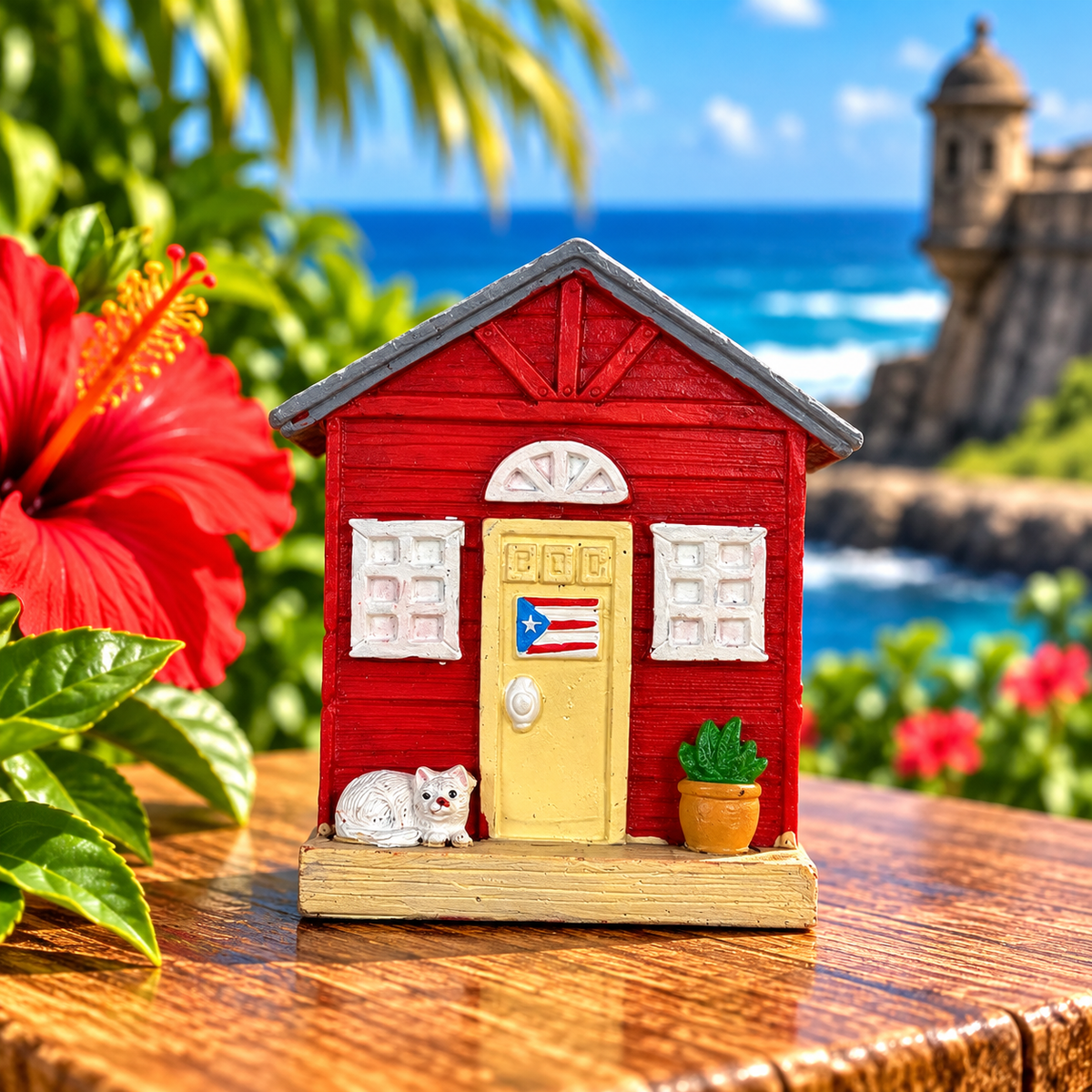 FIGURA PEQUEÑA CASITA ROJA DE PR