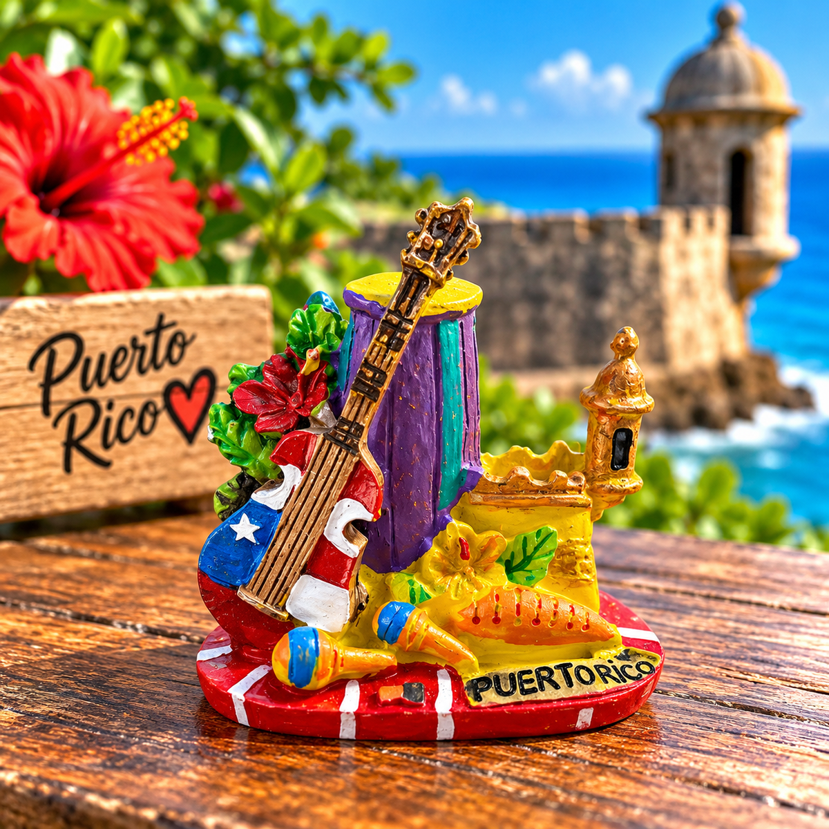 FIGURA PEQUEÑA CON GARITA Y GUITARRA