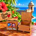 COFRE MADERA BANDERA PUERTO RICO