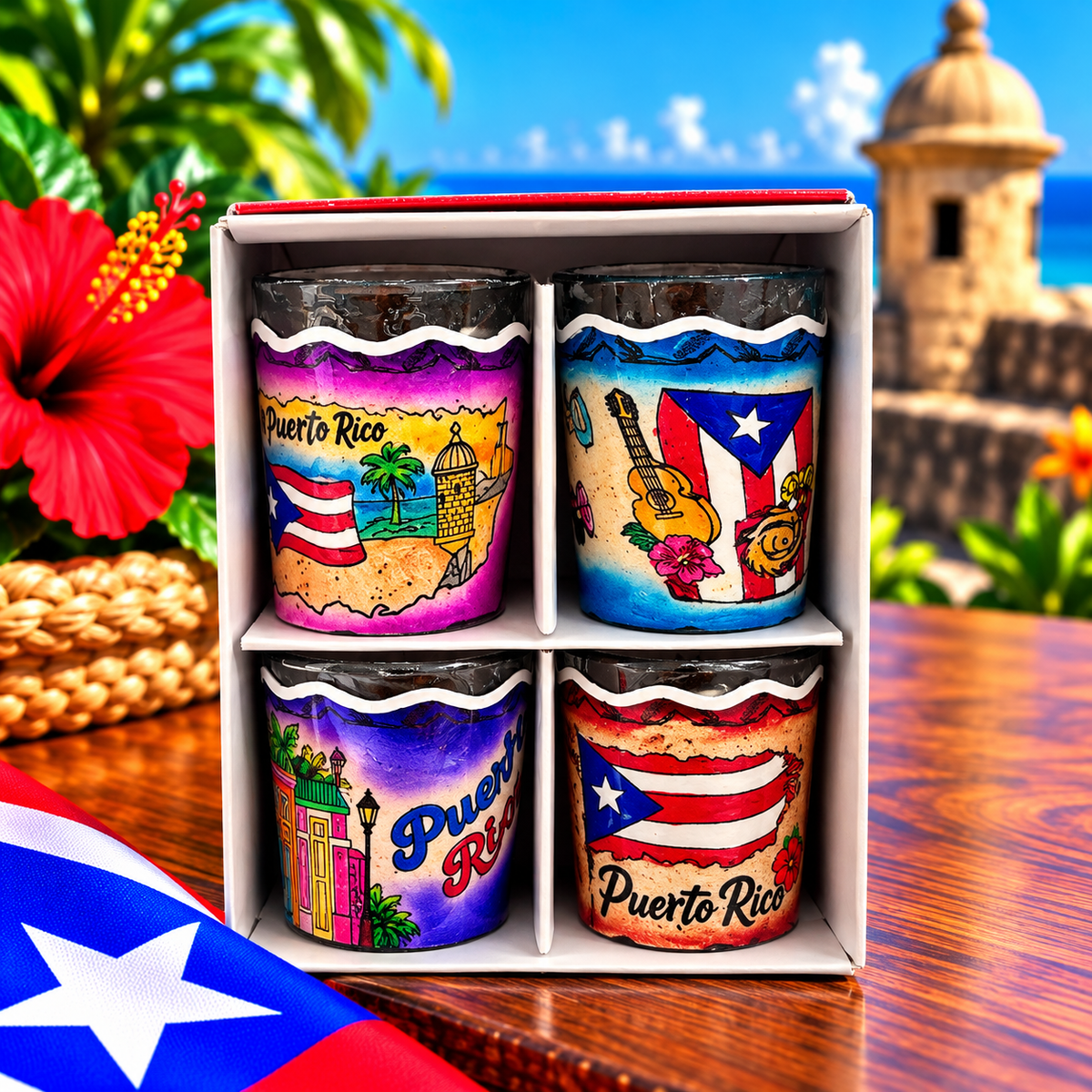 SET DE SHOT EN CUERO PR 4 PCS