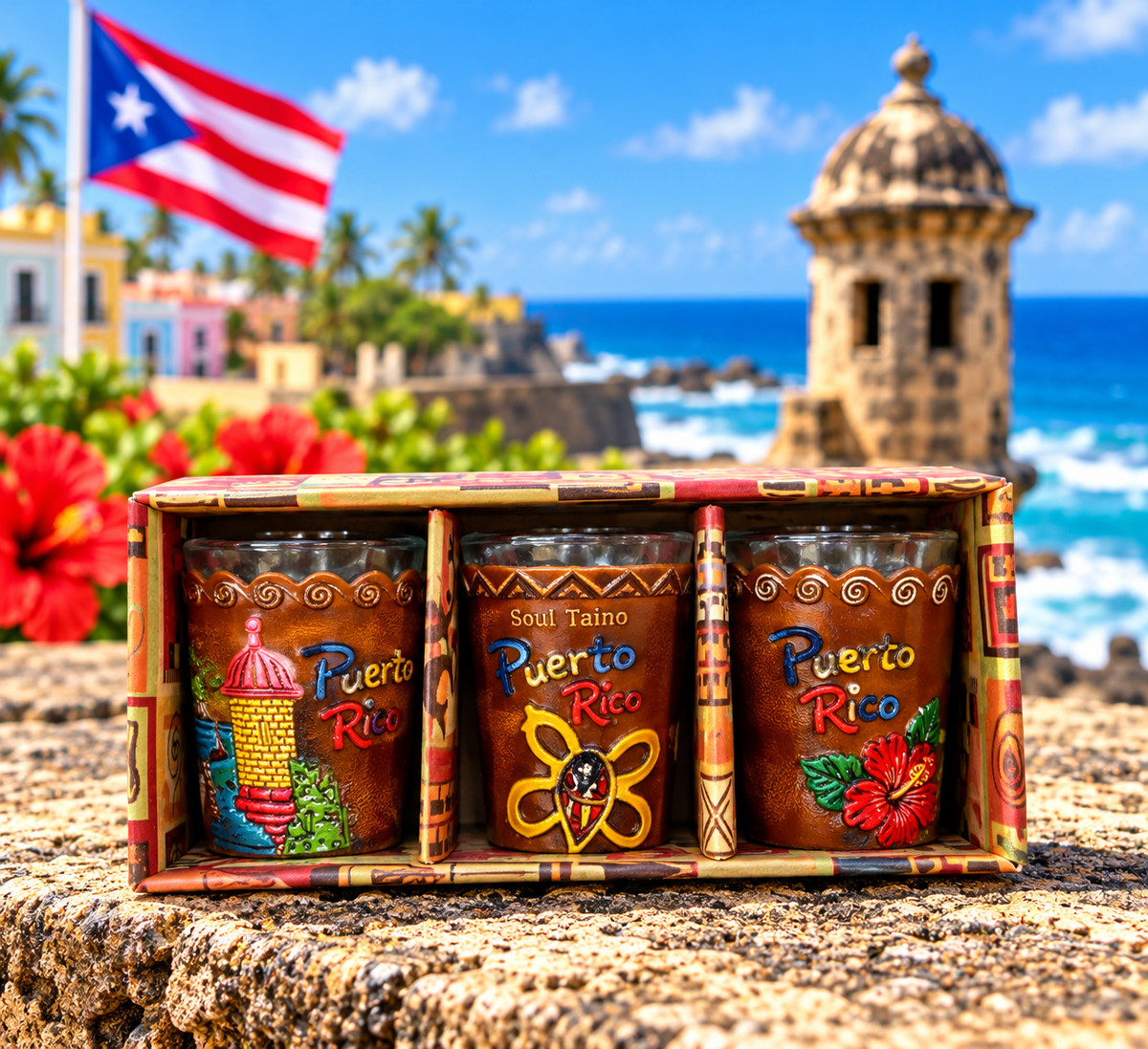 SET DE SHOT EN CUERO PR 3 PCS