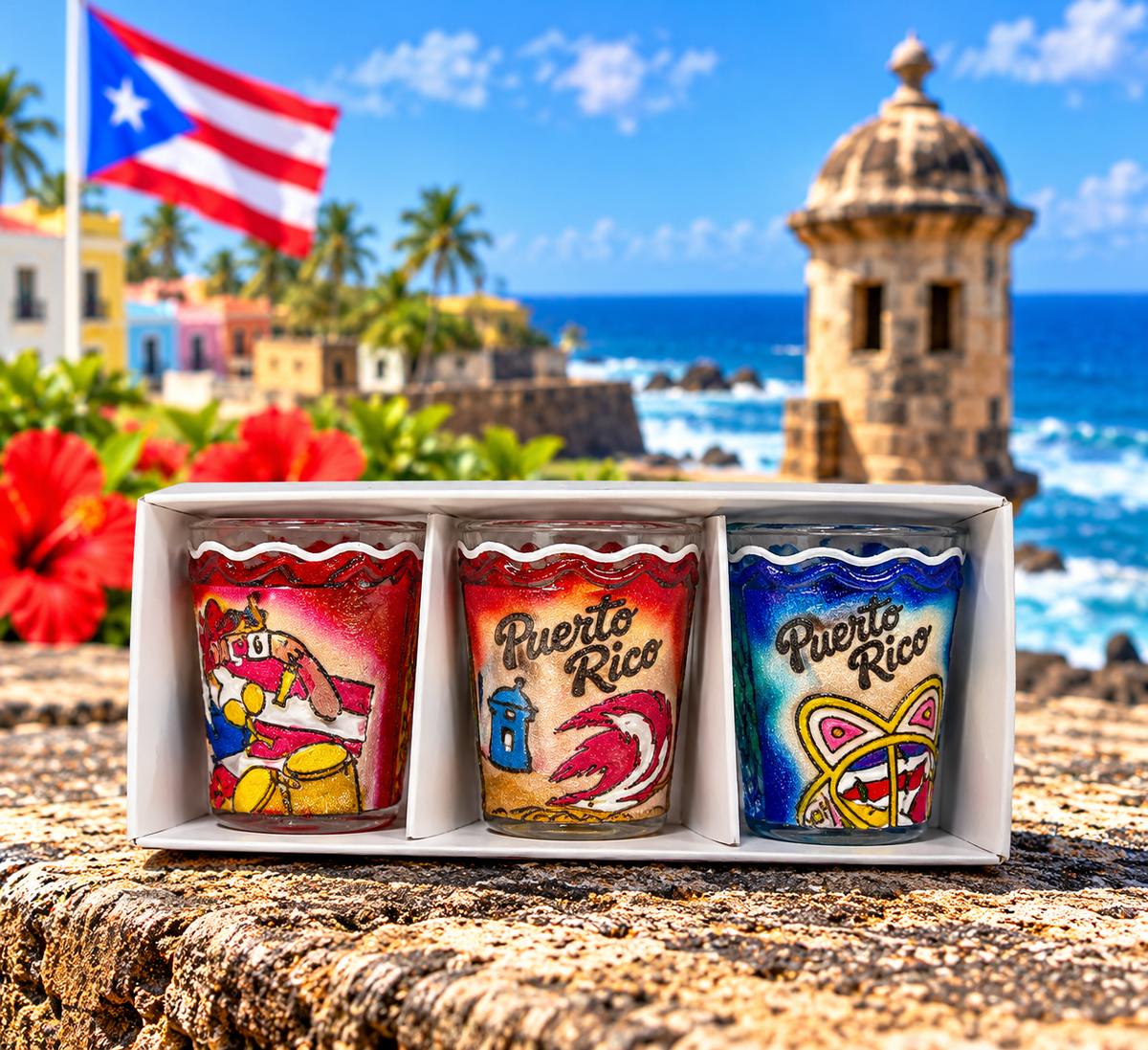 SET DE SHOT EN CUERO PR 3 PCS