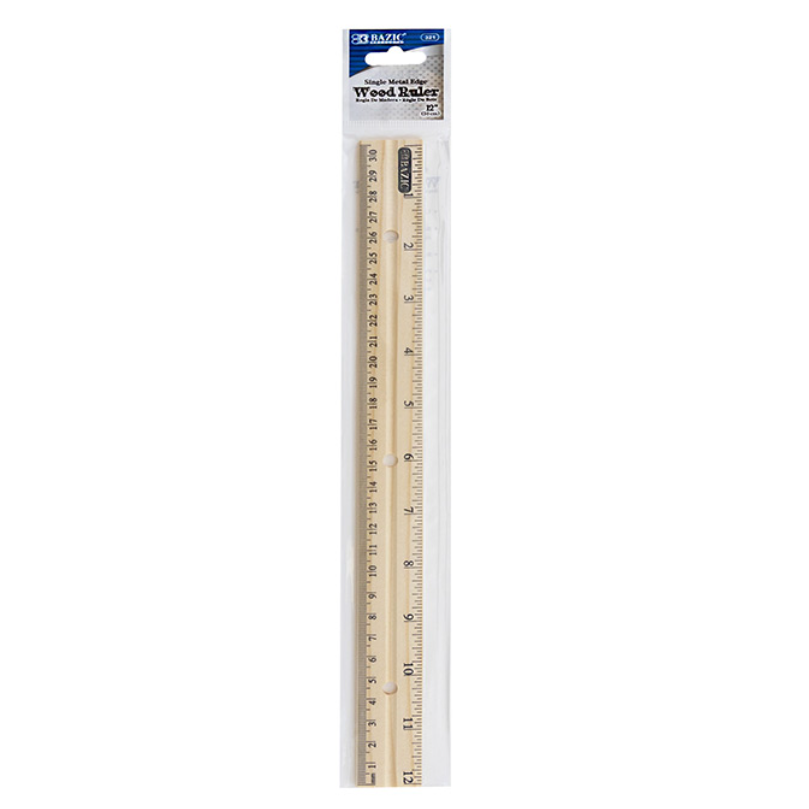 12" (30cm) Wooden Ruler