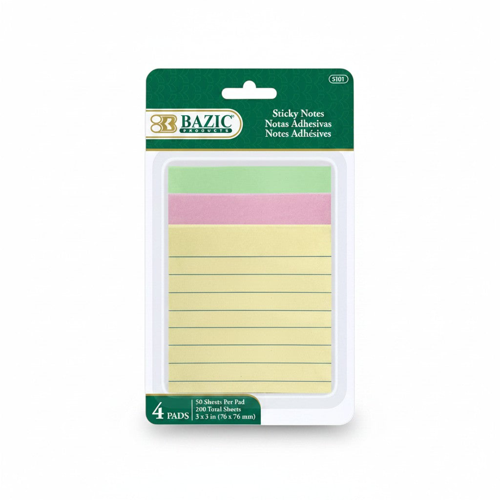 Lined Sticky Notes (3/Pack)