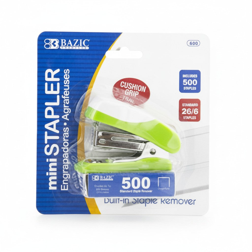 Mini Cushion Grip Standard (26/6) Stapler w/ 500 Ct. Staples