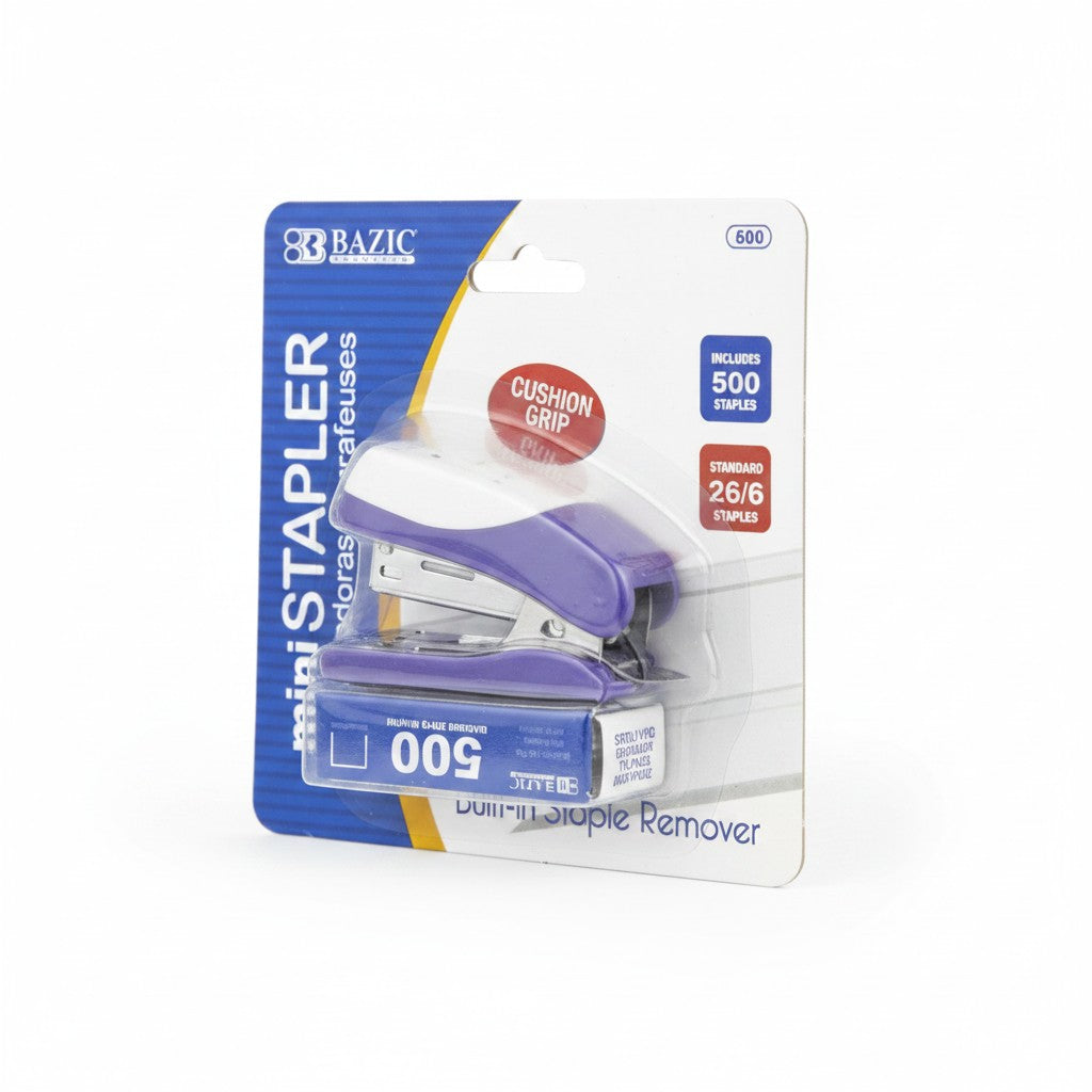 Mini Cushion Grip Standard (26/6) Stapler w/ 500 Ct. Staples