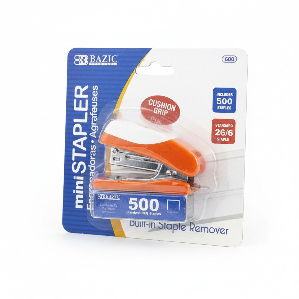 Mini Cushion Grip Standard (26/6) Stapler w/ 500 Ct. Staples