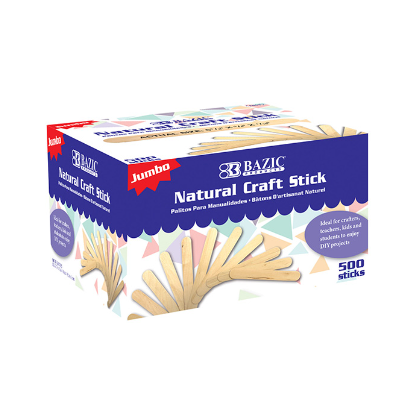 Jumbo Natural Craft Stick (500/Box)
