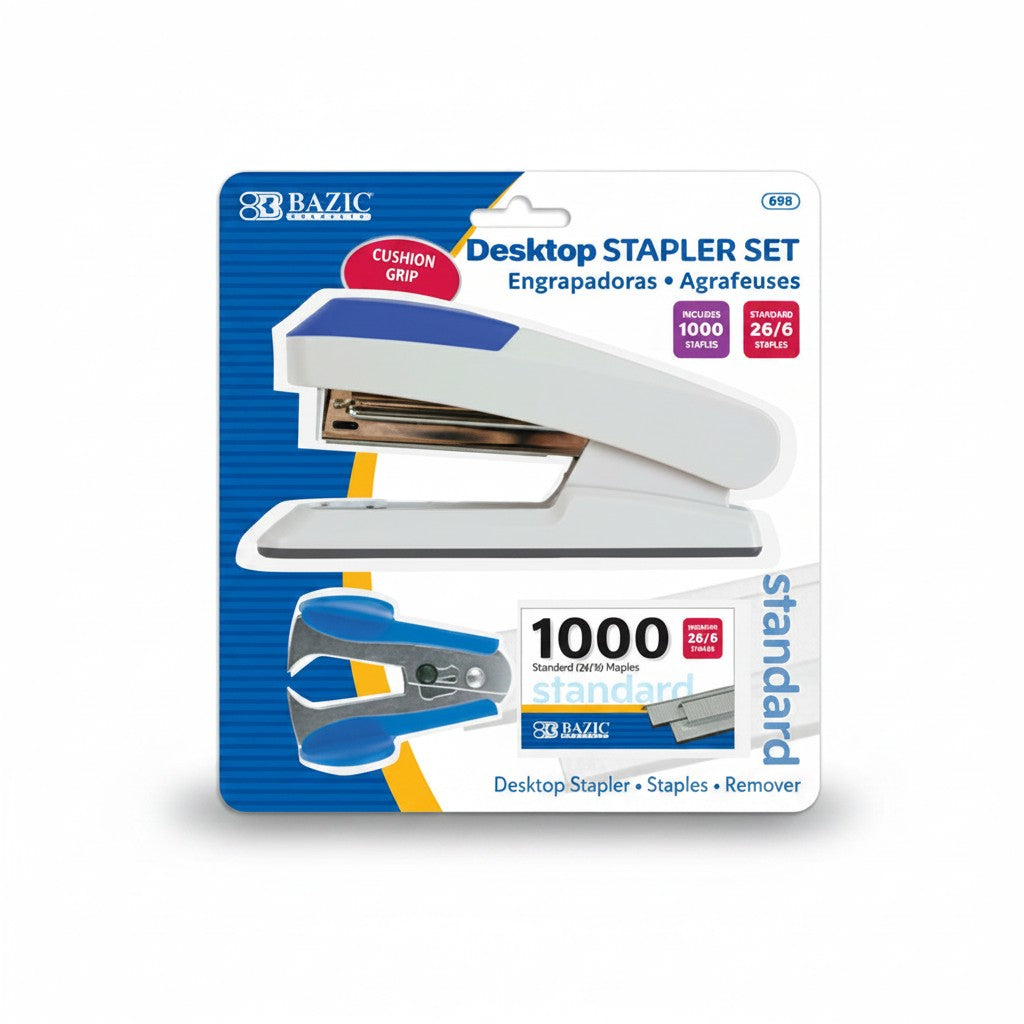 Comfort Grip Desktop Stapler Set