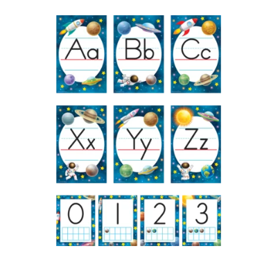 Outer Space Crew Alphabet Bulletin Board