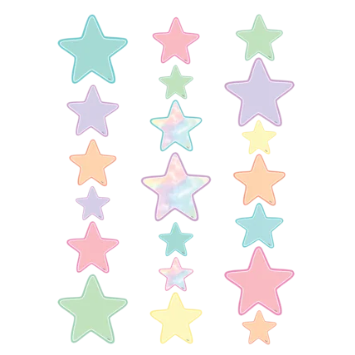 Pastel Pop Stars Accents - Assorted Sizes