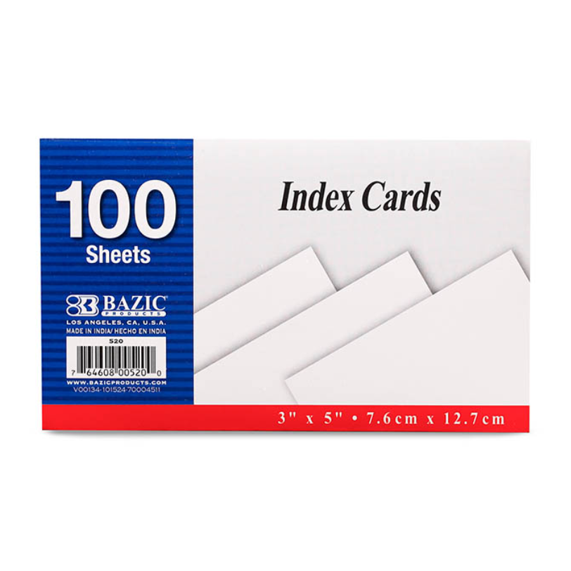 Index Cards 3¨x 5¨