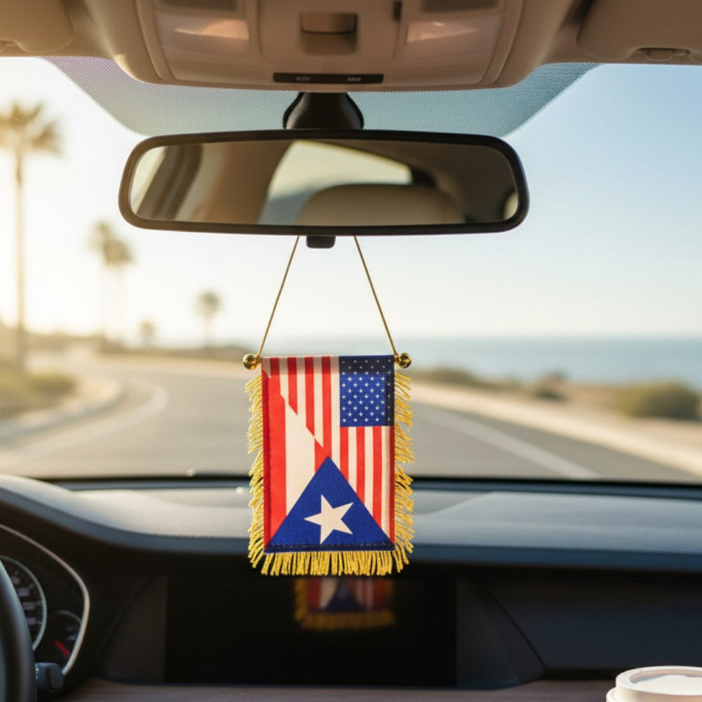 Banderín de Puerto Rico y Estados Unidos