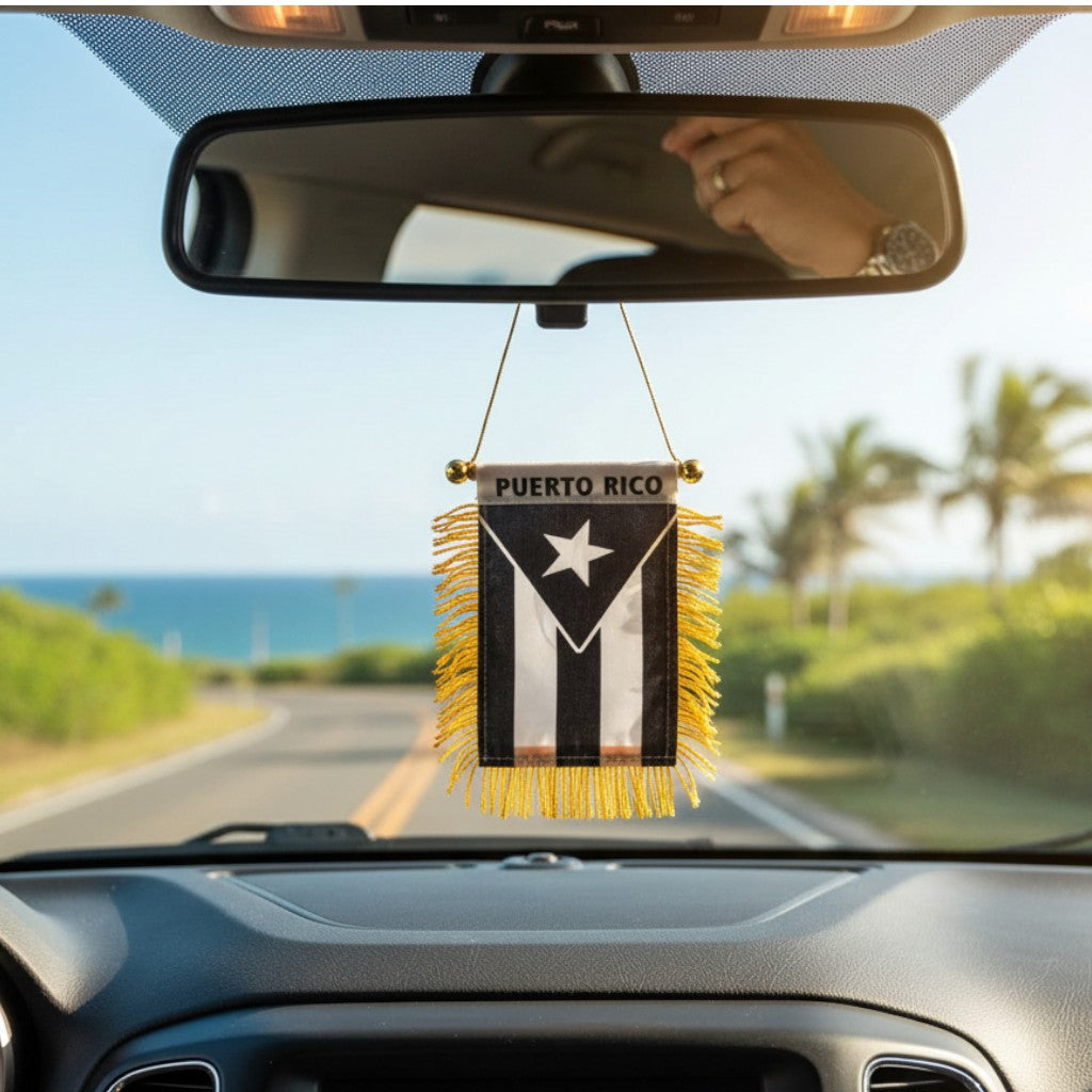 Banderín de Puerto Rico / Blanco y Negro