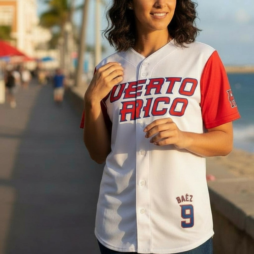 Camisa de Beísbol Puerto Rico / Báez 9
