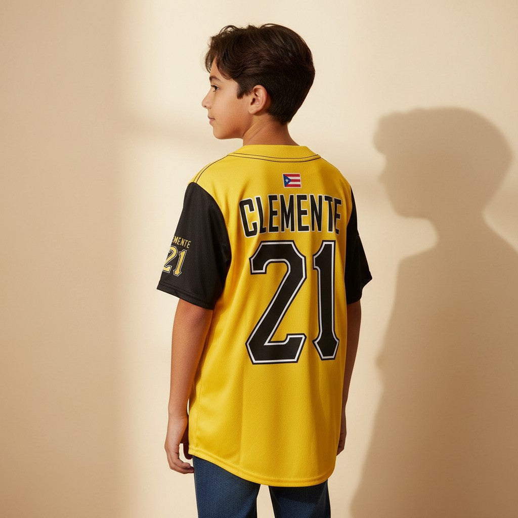 Camisa de Beísbol de Puerto Rico / Clemente 21 (Niños)