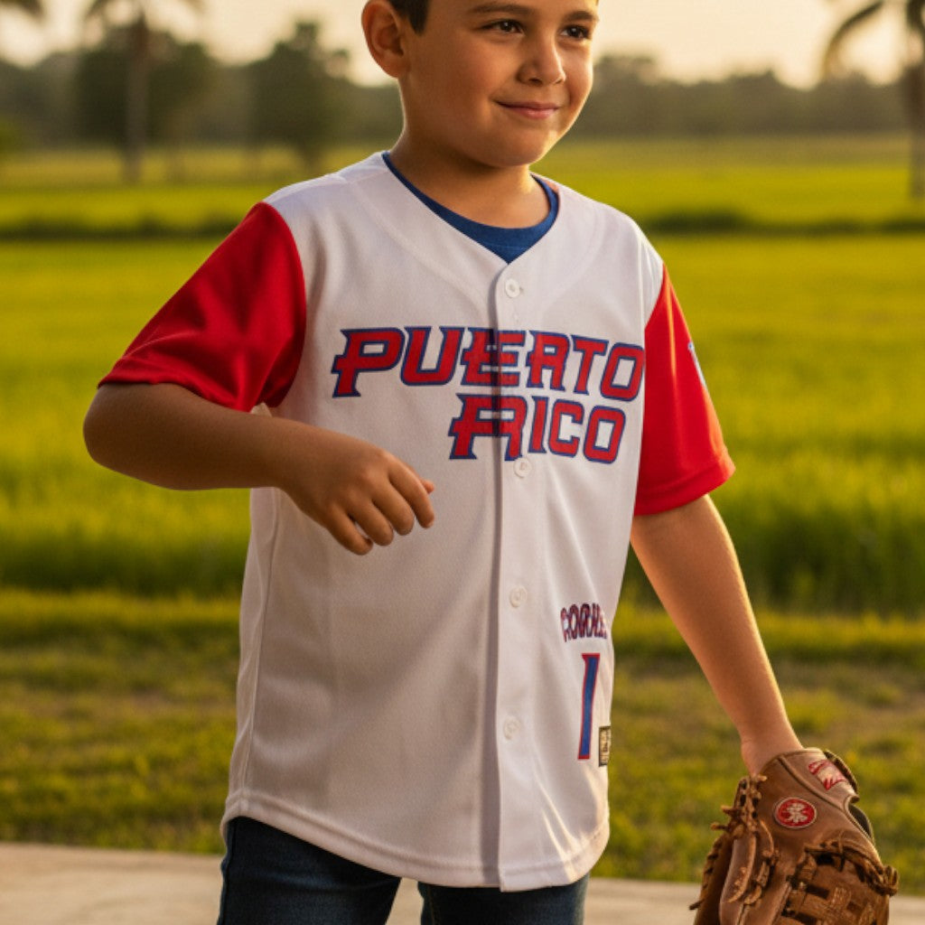 Camisa de Beísbol Puerto Rico / Correa 1 (niño)