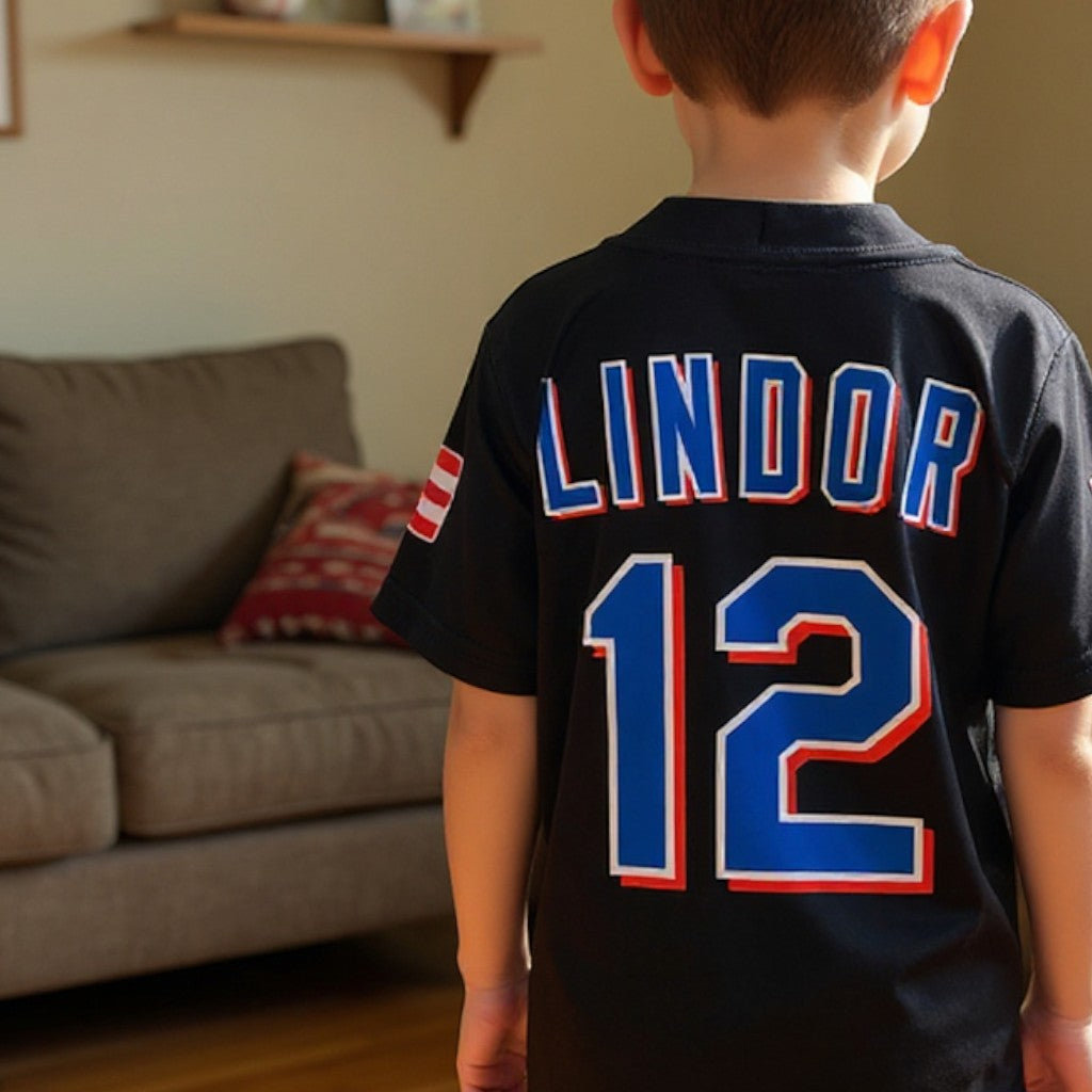 Camisa de Beísbol de Puerto Rico / Lindor 12 (Niños)