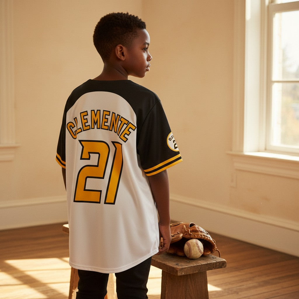 Camisa de Beísbol de Puerto Rico / Clemente 21 (Niños)