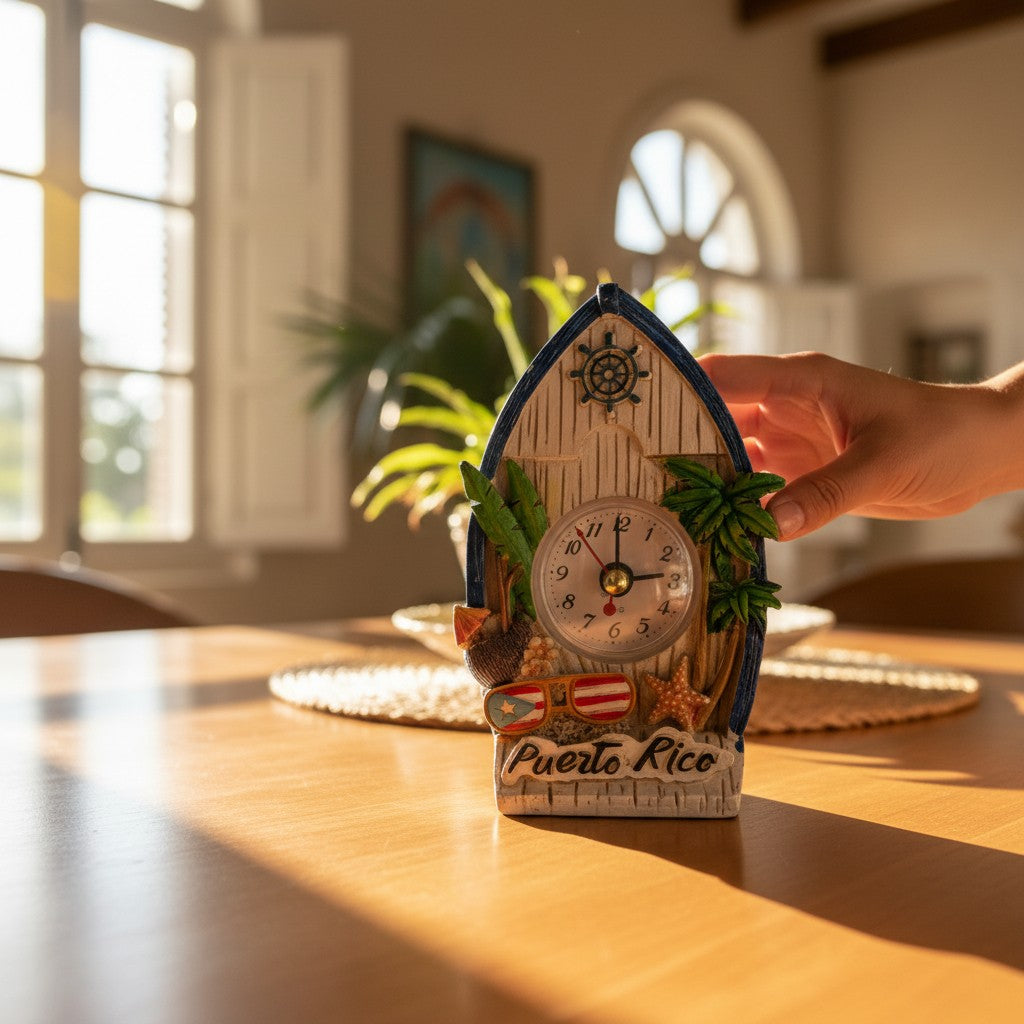 Figura Decorativa con Reloj / Barco