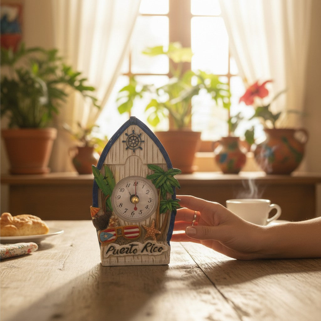 Figura Decorativa con Reloj / Barco