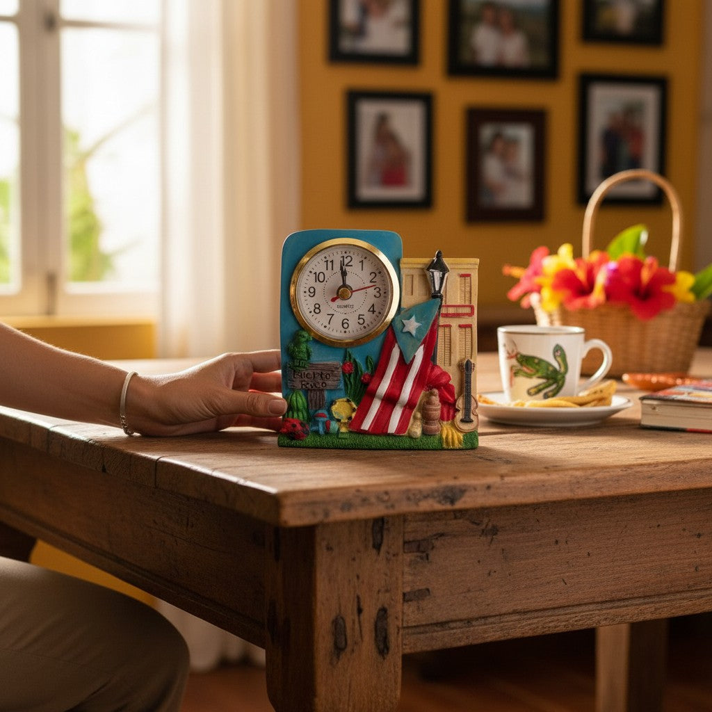 Figura Decorativa con Reloj / Puerto Rico