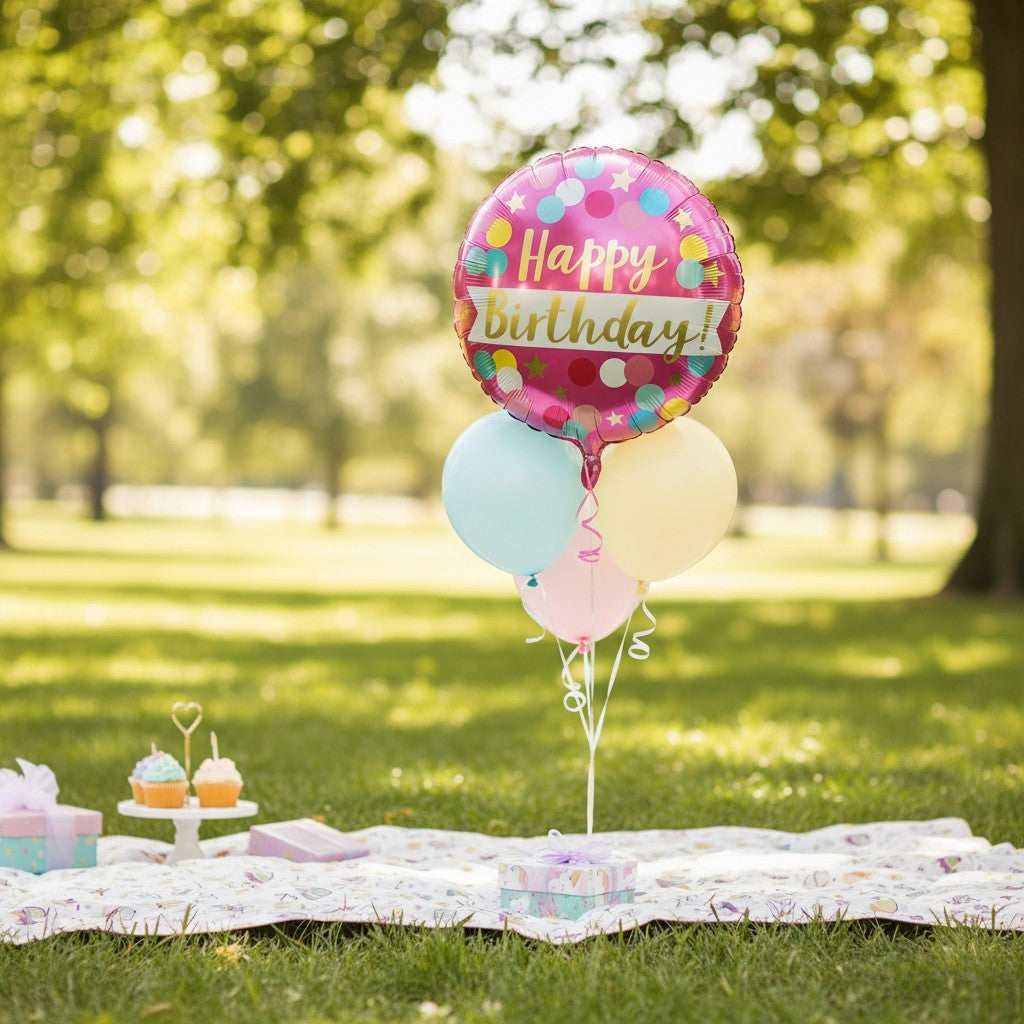 Globo ¨Happy Birthday¨ - Rosa