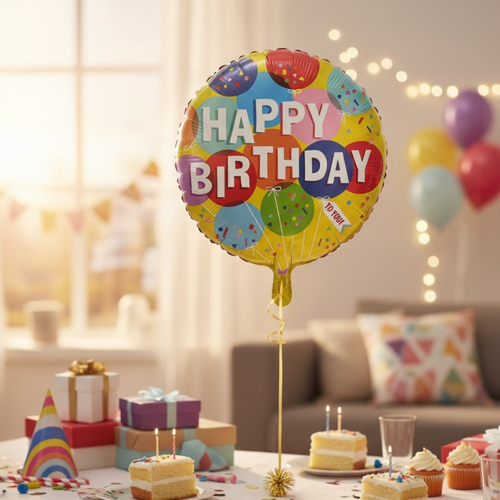Globo ¨Happy Birthday¨ - Amarillo