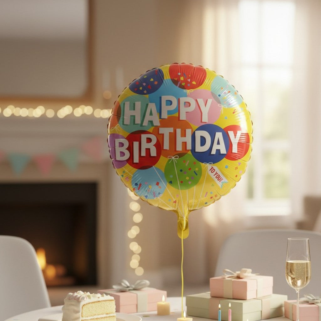 Globo ¨Happy Birthday¨ - Amarillo