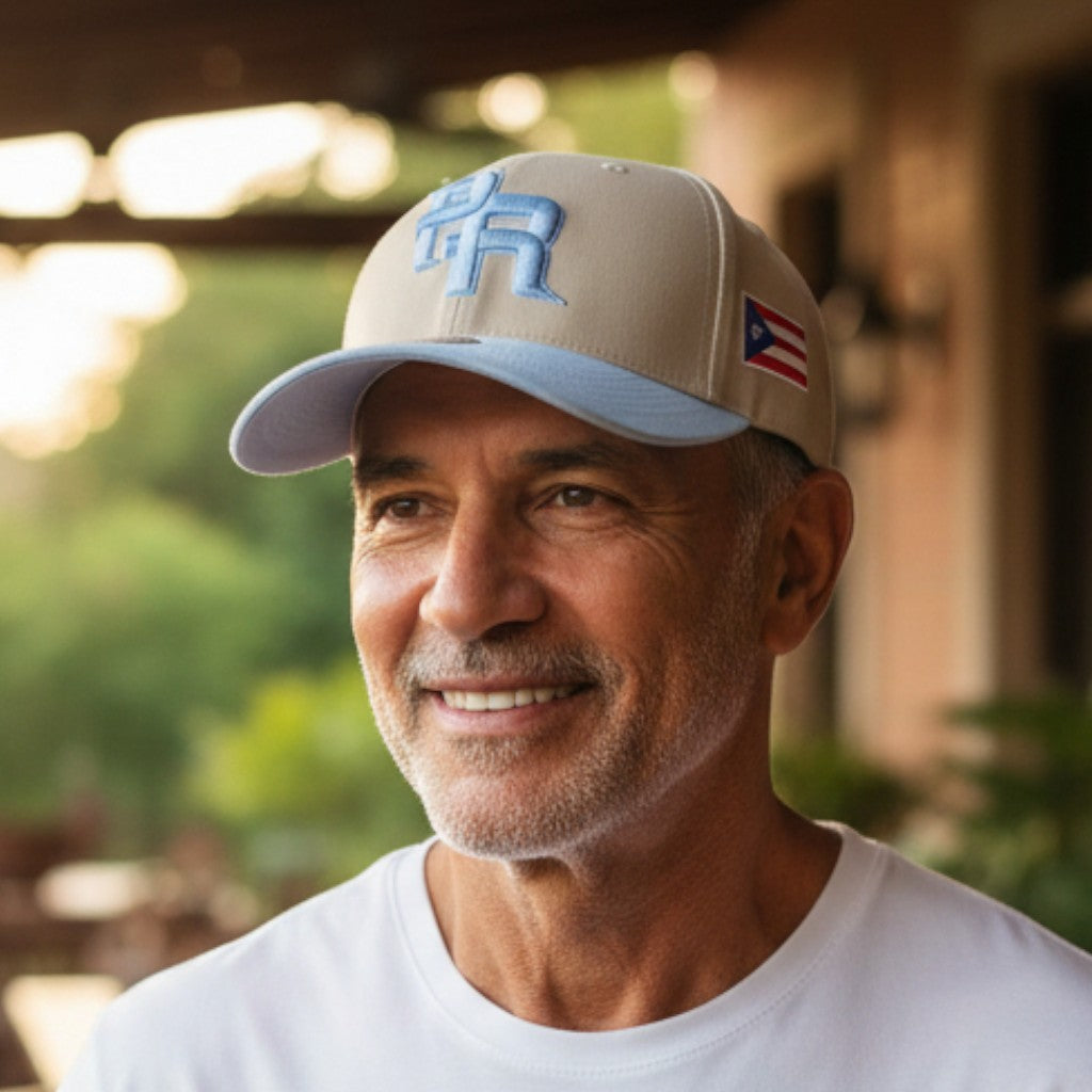 Gorra Crema y Azul de Puerto Rico