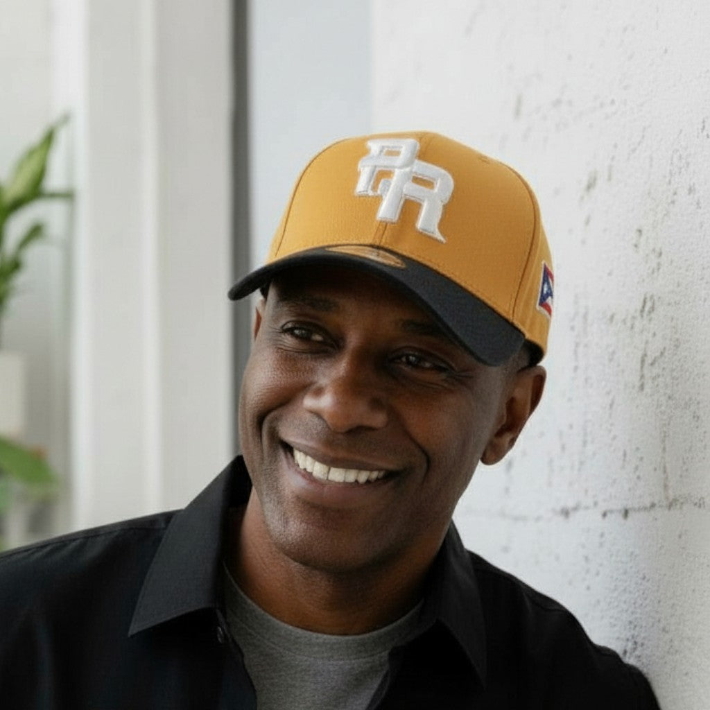 Gorra Negra y Naranja de Puerto Rico