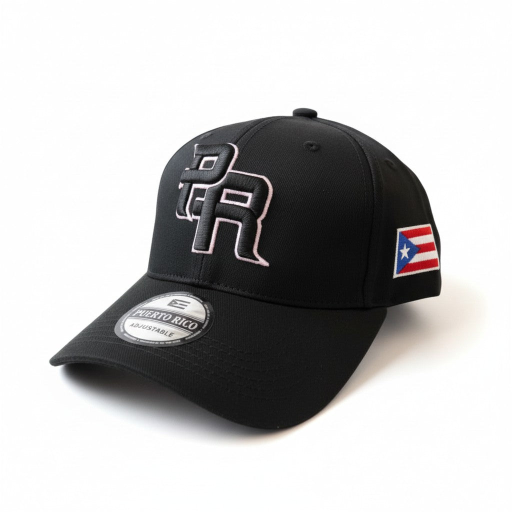Gorra Negro y Blanco de Puerto Rico