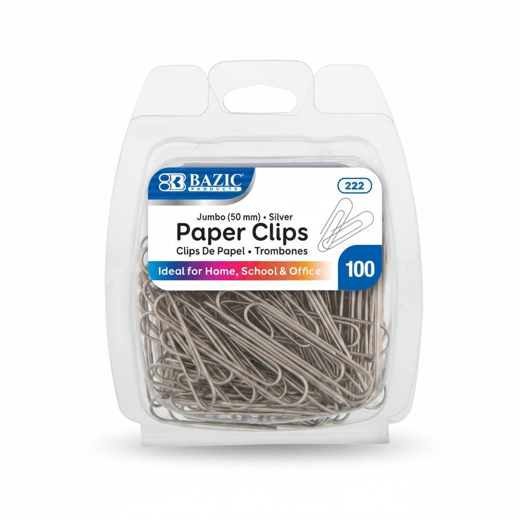 Jumbo Color Paper Clips 100pck