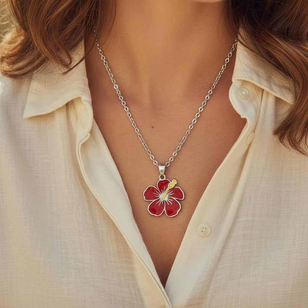 Collar Flor de Maga / Plateado