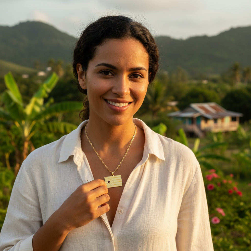 Collar Dorado Bandera Stainless Steel