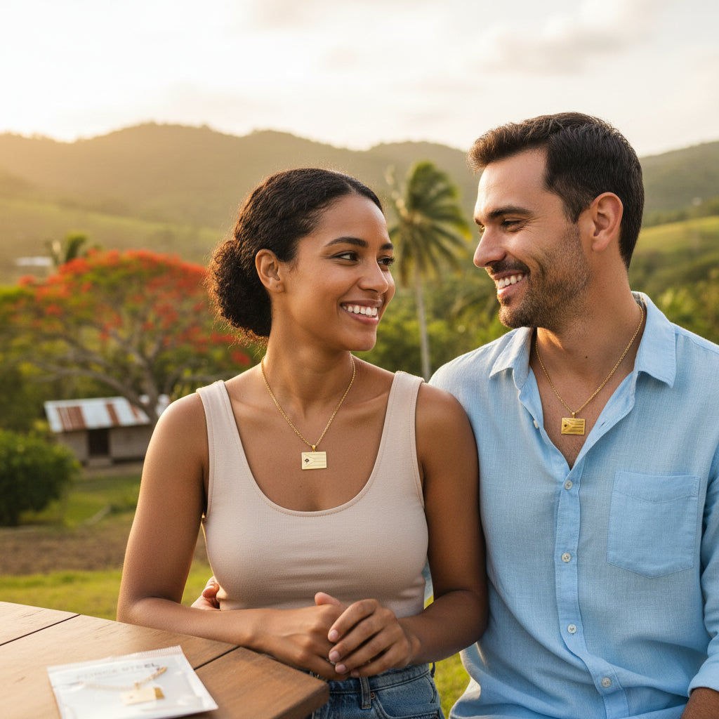 Collar Dorado Bandera Stainless Steel