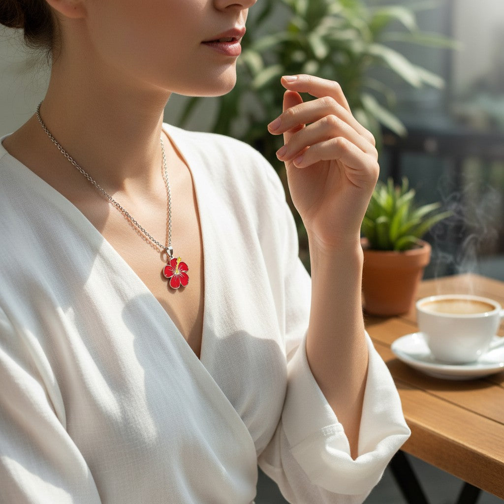 Collar Flor de Maga / Plateado