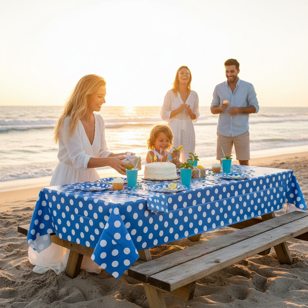 Mantel Azul y Blanco