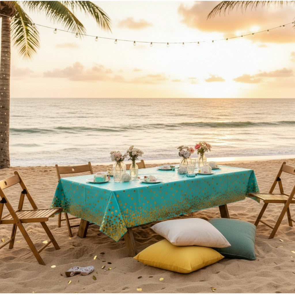 Mantel Azul con Brillos