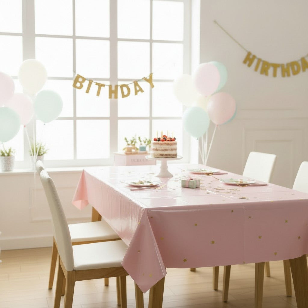 Mantel Rosa con Estrellas