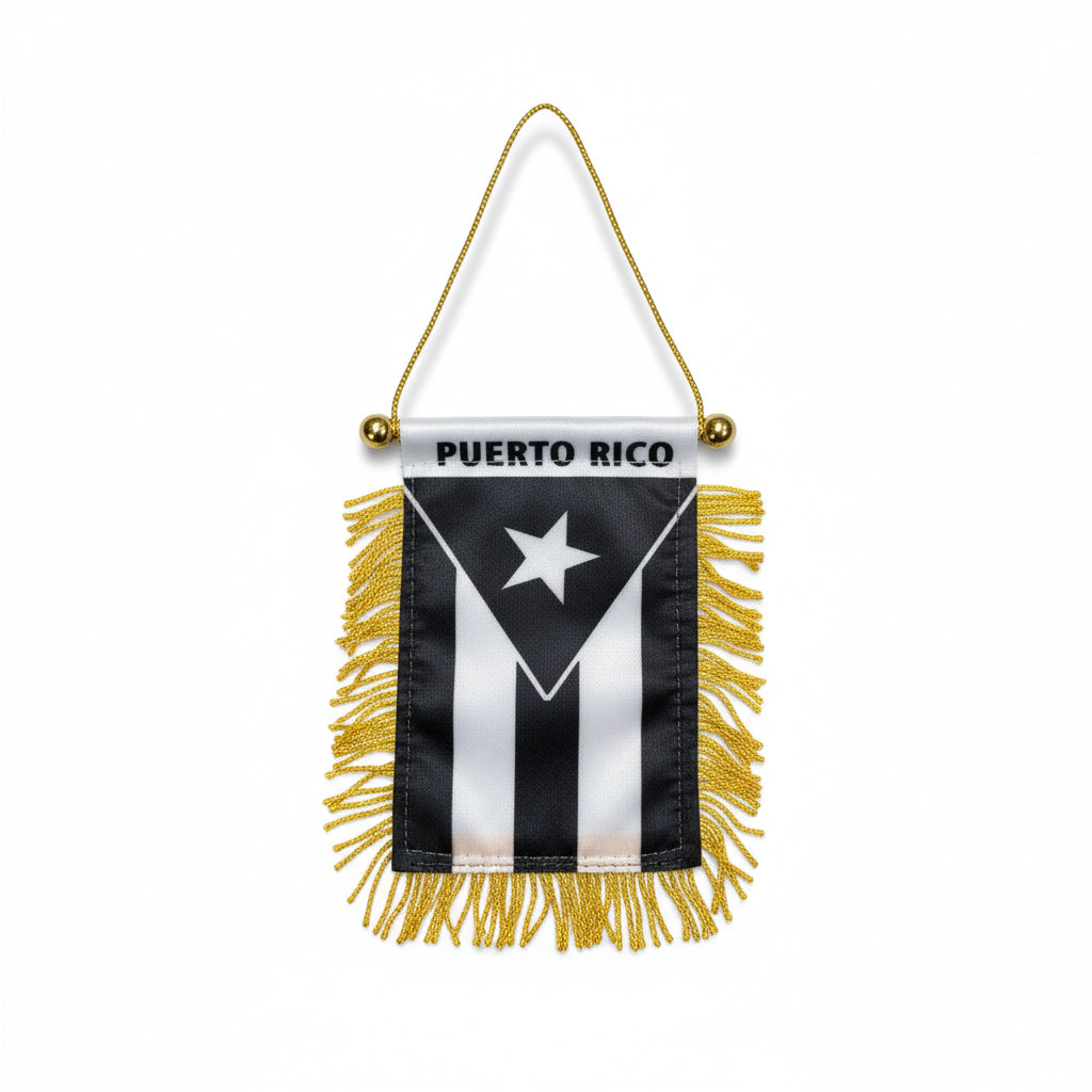 Banderín de Puerto Rico / Blanco y Negro