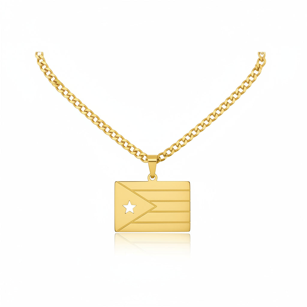 Collar Dorado Bandera Stainless Steel