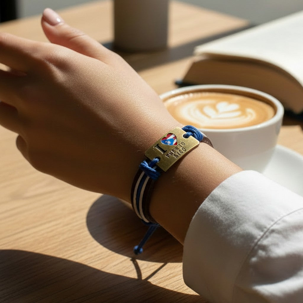 Pulsera I Love Puerto Rico / Azul