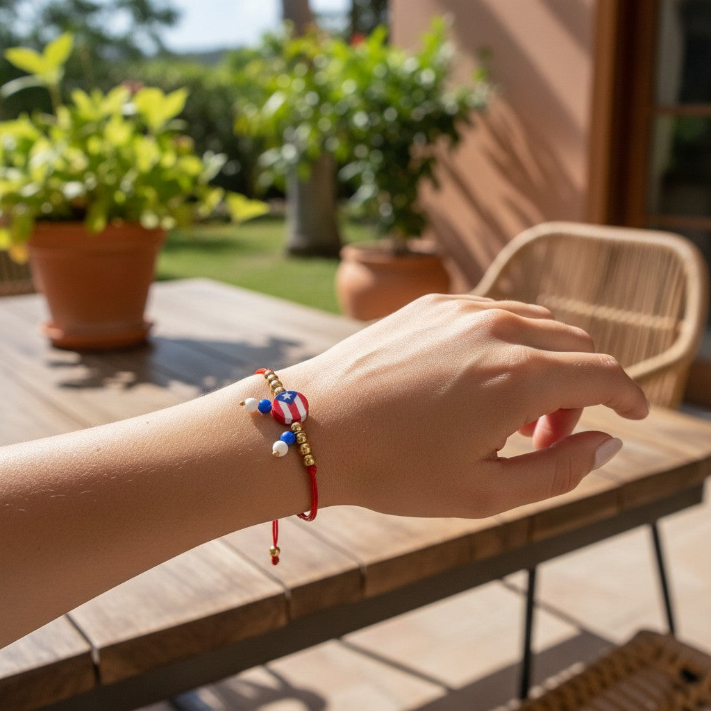 Pulsera de Hilo Rojo de Puerto Rico