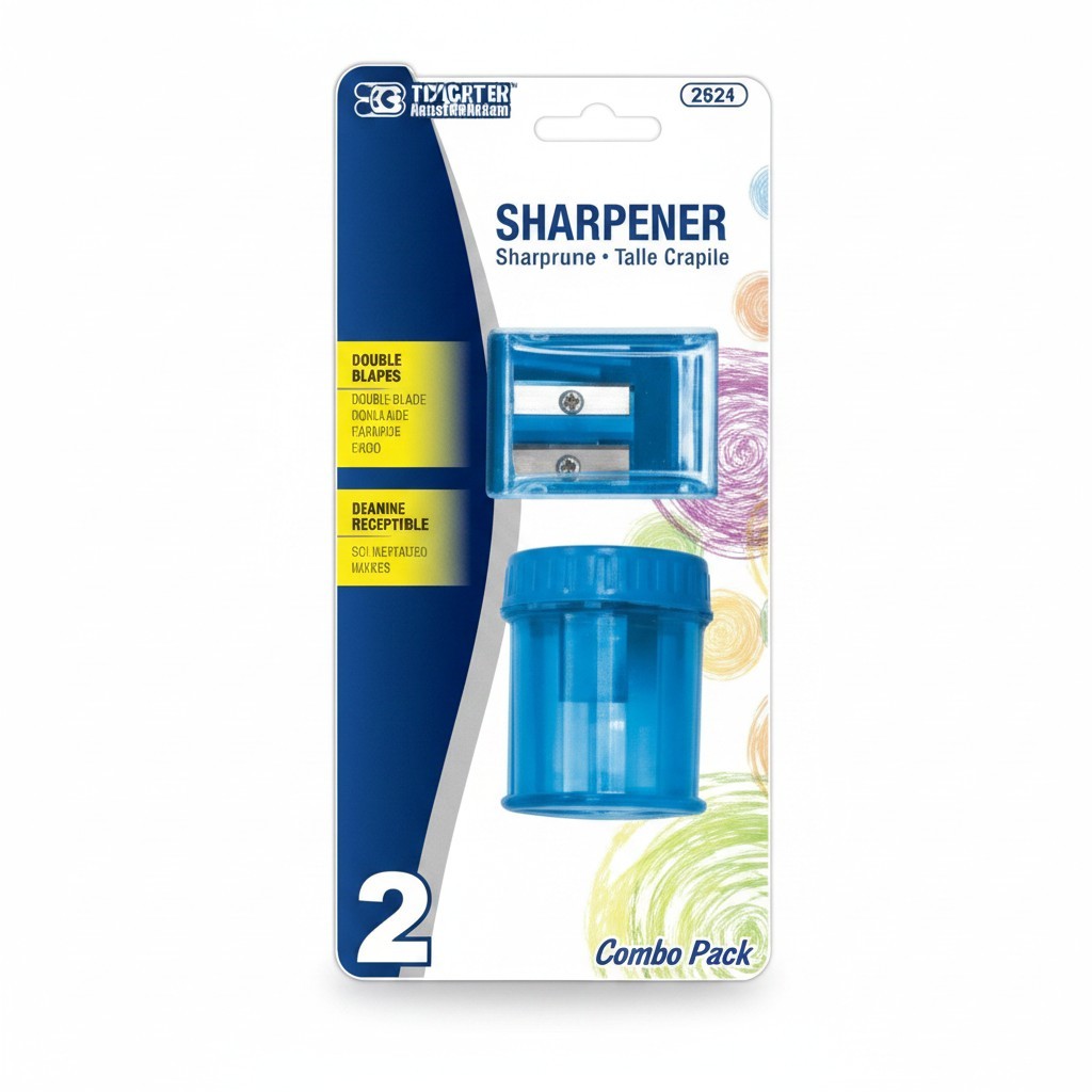 Dual Hide Square Receptable Sharpener + Round Receptacle Sharpener