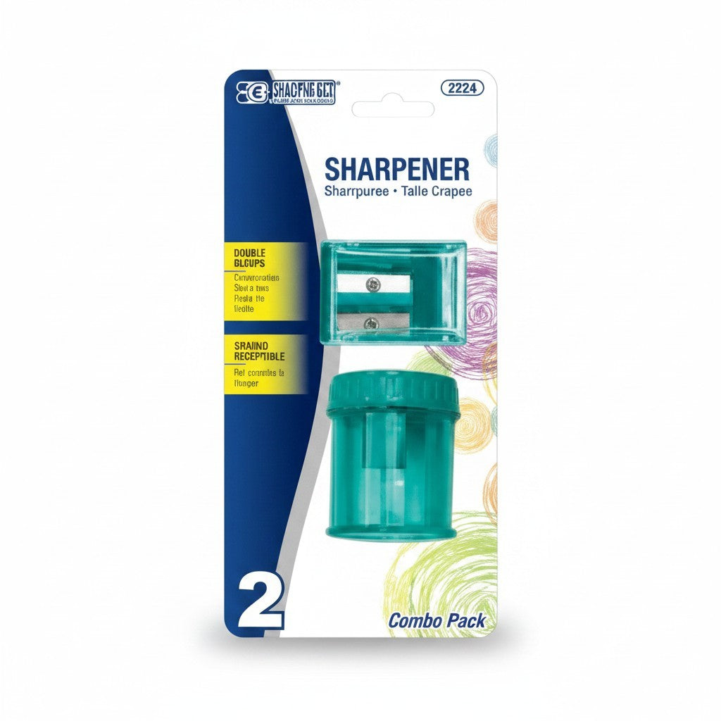 Dual Hide Square Receptable Sharpener + Round Receptacle Sharpener